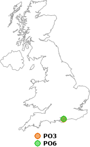 map showing distance between PO3 and PO6
