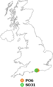 map showing distance between PO6 and SO31