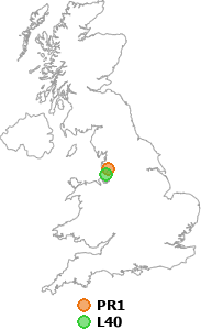 map showing distance between PR1 and L40