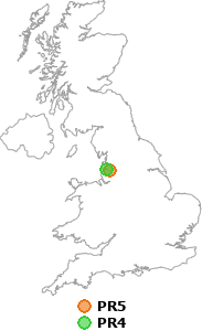 map showing distance between PR5 and PR4