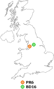 map showing distance between PR6 and BD16