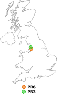 map showing distance between PR6 and PR3