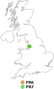 map showing distance between PR6 and PR7
