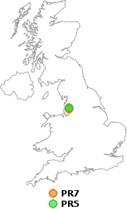 map showing distance between PR7 and PR5
