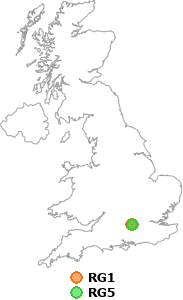 map showing distance between RG1 and RG5