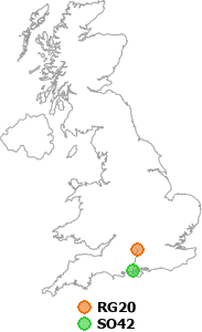 map showing distance between RG20 and SO42