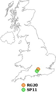 map showing distance between RG20 and SP11