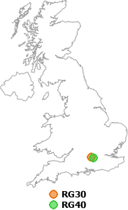 map showing distance between RG30 and RG40