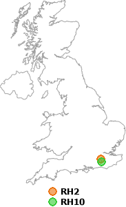 map showing distance between RH2 and RH10