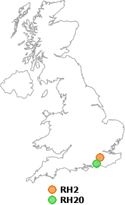 map showing distance between RH2 and RH20