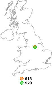 map showing distance between S13 and S20