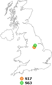 map showing distance between S17 and S63