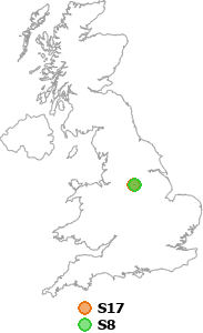map showing distance between S17 and S8