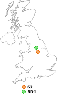 map showing distance between S2 and BD4