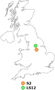 map showing distance between S2 and LS12