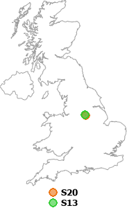 map showing distance between S20 and S13