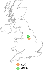 map showing distance between S20 and WF4