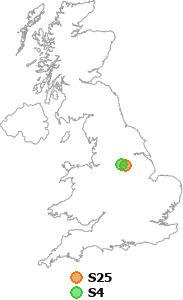 map showing distance between S25 and S4