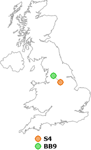 map showing distance between S4 and BB9