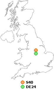 map showing distance between S40 and DE24