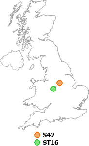 map showing distance between S42 and ST16