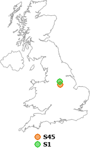 map showing distance between S45 and S1