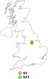 map showing distance between S5 and S71