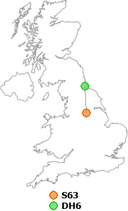map showing distance between S63 and DH6