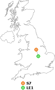 map showing distance between S7 and LE1
