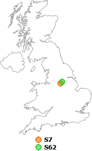 map showing distance between S7 and S62