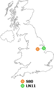 map showing distance between S80 and LN11