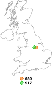 map showing distance between S80 and S17