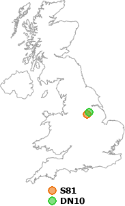 map showing distance between S81 and DN10