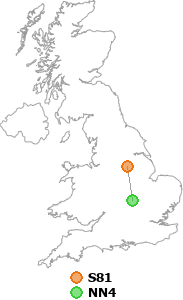map showing distance between S81 and NN4