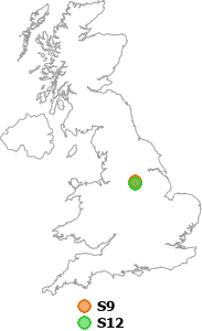 map showing distance between S9 and S12