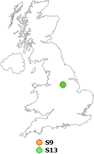 map showing distance between S9 and S13