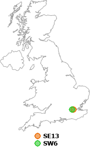 map showing distance between SE13 and SW6