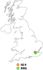 map showing distance between SE4 and BR6