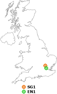 map showing distance between SG1 and EN1