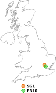 map showing distance between SG1 and EN10