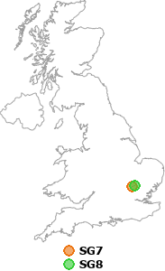 map showing distance between SG7 and SG8