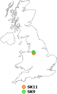 map showing distance between SK11 and SK9