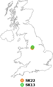 map showing distance between SK22 and SK13