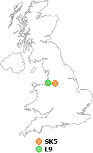 map showing distance between SK5 and L9