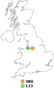 map showing distance between SK6 and L13