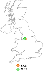 map showing distance between SK6 and M33