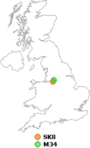 map showing distance between SK8 and M34