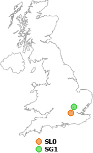 map showing distance between SL0 and SG1
