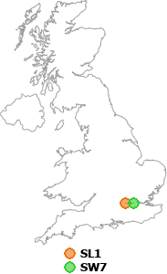 map showing distance between SL1 and SW7