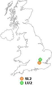map showing distance between SL2 and LU2
